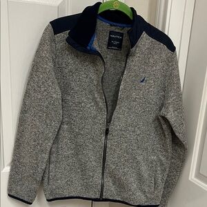 Nautica Heather Gray and Navy Fleece Jacket